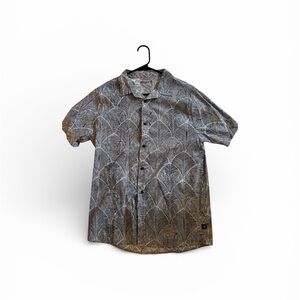 Roark Black and White Leaf Pattern Shirt